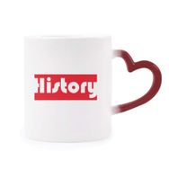 Dıythinker Kırmızı Çok Renkli Course And Major History Kırmızı Şekil Isıya Duyarlı Kalp Kupa