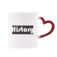 Dıythinker Kırmızı Çok Renkli Course And Major History Siyah Şekil Isıya Duyarlı Kalp Kupa