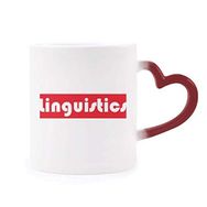 Dıythinker Kırmızı Çok Renkli Course And Major Linguistics Kırmızı Şekil Isıya Duyarlı Kalp Kupası