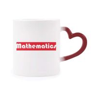 Dıythinker Kırmızı Çok Renkli Course And Major Matematik Kırmızı Şekil Isıya Duyarlı Kalp Kupası