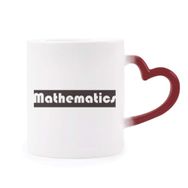 Dıythinker Kırmızı Çok Renkli Course And Major Matematik Siyah Şekil Isıya Duyarlı Kalp Kupası