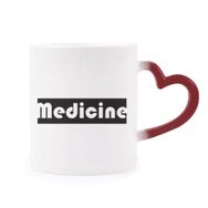 Dıythinker Kırmızı Çok Renkli Course And Major Medicine Siyah Şekil Isıya Duyarlı Kalp Kupası