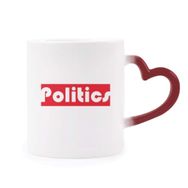 Dıythinker Kırmızı Çok Renkli Course And Major Politics Kırmızı Şekil Isıya Duyarlı Kalp Kupası