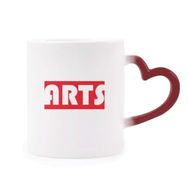 Dıythinker Kırmızı Çok Renkli Course And Major Single Word Arts Kırmızı Şekil Isıya Duyarlı Kalp Kupa