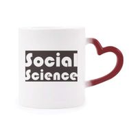 Dıythinker Kırmızı Çok Renkli Course And Major Soical Science Siyah Şekil Isıya Duyarlı Kalp Kupası