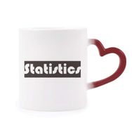 Dıythinker Kırmızı Çok Renkli Course And Major Statistics Siyah Şekil Isıya Duyarlı Kalp Kupası