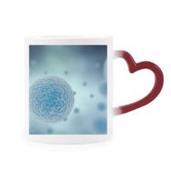 Dıythinker Kırmızı Çok Renkli Creature Science Bioplast Mikrokozmik Şekil Isıya Duyarlı Kalp Kupası