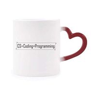 Dıythinker Kırmızı Çok Renkli Cs Kodlama ve Programlama Isıya Duyarlı Kalp Kupası