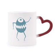 Dıythinker Kırmızı Çok Renkli Cyclops Alien Creature Morphing Isıya Duyarlı Kalp Kupası