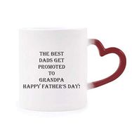 Dıythinker Kırmızı Çok Renkli Dad Promoted To Grandpa Babalar Festivali Şekil Isıya Duyarlı Kalp Kupa