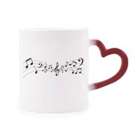 Dıythinker Kırmızı Çok Renkli Dancg Müzik 5 Personel Şekil Isıya Duyarlı Kalp Kupası