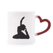 Dıythinker Kırmızı Çok Renkli Dansçı Sanatı Tavuskuşu Yoga Spor Şekil Isıya Duyarlı Kalp Kupası