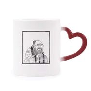 Dıythinker Kırmızı Çok Renkli Dao Religion Lao Tzu Çin Isıya Duyarlı Kalp Kupası