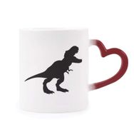 Dıythinker Kırmızı Çok Renkli Dinozor Kemikleri Tyrannosaurus Rex Şekil Isıya Duyarlı Kalp Kupası