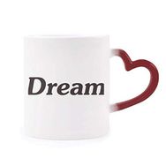 Dıythinker Kırmızı Çok Renkli Dream Word İlham verici Alıntı Sözler Isıya Duyarlı Kalp Kupa