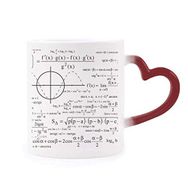Dıythinker Kırmızı Çok Renkli Eğri Grafikleri Matematiksel Formül Hesaplamaları Şekil Isıya Duyarlı Kalp Kupası