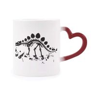 Dıythinker Kırmızı Çok Renkli Ejderha Çimi Büyük Stegosaurus Şekil Isıya Duyarlı Kalp Kupası