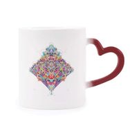 Dıythinker Kırmızı Çok Renkli Elmas Oyun Kartları Geometrik Desen Isıya Duyarlı Kalp Kupası
