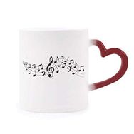 Dıythinker Kırmızı Çok Renkli Enerjik Müzik 5 Personel Şekil Isıya Duyarlı Kalp Kupası
