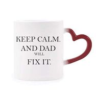 Dıythinker Kırmızı Çok Renkli Fix It Dad Festival Alıntı Isıya Duyarlı Kalp Kupası