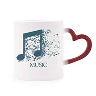 Dıythinker Kırmızı Çok Renkli Flappg Mavi Müzik Mim Beyaz Şekil Isıya Duyarlı Kalp Kupa