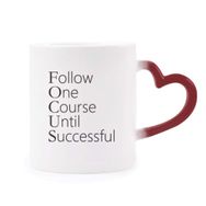 Dıythinker Kırmızı Çok Renkli Follow Successful Alıntı Isıya Duyarlı Kalp Kupası