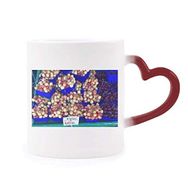 Dıythinker Kırmızı Çok Renkli Fresh Fruits Cherry Picture Photography Morphing Mug Isıya Duyarlı Kalp Kupası
