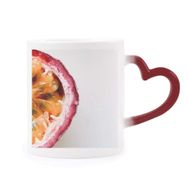 Dıythinker Kırmızı Çok Renkli Fresh Passion Tropik Meyve Resim Isıya Duyarlı Kalp Kupası