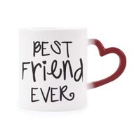 Dıythinker Kırmızı Çok Renkli Friendship Best Friend Ever Kelimeler Alıntılar Isıya Duyarlı Kalp Kupa