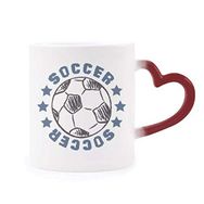 Dıythinker Kırmızı Çok Renkli Futbol Futbol Sporları Çizim Isıya Duyarlı Kalp Kupası