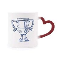 Dıythinker Kırmızı Çok Renkli Futbol Şampiyonası Kupa Mavi Renk Isıya Duyarlı Kalp Kupası