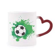 Dıythinker Kırmızı Çok Renkli Futbol Sporları Metin Isıya Duyarlı Kalp Kupa
