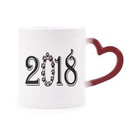Dıythinker Kırmızı Çok Renkli Garland 2018 Font Happy New Year Morphing Isıya Duyarlı Kalp Kupa
