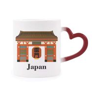 Dıythinker Kırmızı Çok Renkli Geleneksel Japon Çin Yerel Şakak Isıya Duyarlı Kalp Kupası