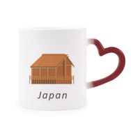 Dıythinker Kırmızı Çok Renkli Geleneksel Japon Edo Muhafazası Isıya Duyarlı Kalp Kupası