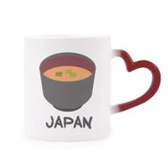 Dıythinker Kırmızı Çok Renkli Geleneksel Japon Lezzetli Miso Çorba Isıya Duyarlı Kalp Kupası