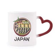 Dıythinker Kırmızı Çok Renkli Geleneksel Japon Lezzetli Sushi Şekil Isıya Duyarlı Kalp Kupası