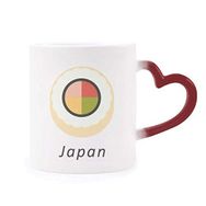 Dıythinker Kırmızı Çok Renkli Geleneksel Japon Maki Sushi Şekil Isıya Duyarlı Kalp Kupası