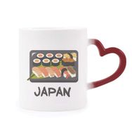 Dıythinker Kırmızı Çok Renkli Geleneksel Japon Suşi Kutusu Isıya Duyarlı Kalp Kupası