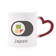 Dıythinker Kırmızı Çok Renkli Geleneksel Japon Yerel Maki Sushi Şekil Isıya Duyarlı Kalp Kupası