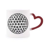 Dıythinker Kırmızı Çok Renkli Golf Spor Basit Geometri Desenli Şekil Isıya Duyarlı Kalp Kupası