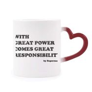 Dıythinker Kırmızı Çok Renkli Great Power Comes Great Responsibility Morphing Isıya Duyarlı Kalp Kupası