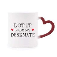 Dıythinker Kırmızı Çok Renkli It From My Deskmate Mezuniyet Sezonu Isıya Duyarlı Kalp Kupa
