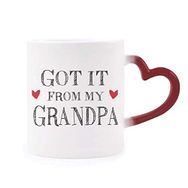 Dıythinker Kırmızı Çok Renkli It From My Grandpa Isıya Duyarlı Kalp Kupa