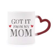 Dıythinker Kırmızı Çok Renkli It From My Mom Çocuk Anne Isıya Duyarlı Kalp Kupa