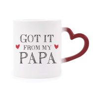 Dıythinker Kırmızı Çok Renkli It From My Papa Çocuk Baba Isıya Duyarlı Kalp Kupa