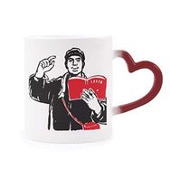 Dıythinker Kırmızı Çok Renkli Kırmızı Kitap Sırt Çantası Şapka Çalışma Çin Kırmızı Şekil Isıya Duyarlı Kalp Kupası