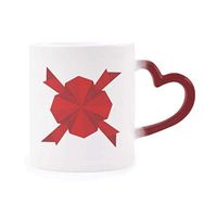 Dıythinker Kırmızı Çok Renkli Kırmızı Soyut Noel Dekorasyonu Origami Şekil Isıya Duyarlı Kalp Kupası