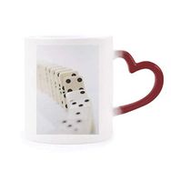 Dıythinker Kırmızı Çok Renkli Kumar Pai Gow Dominoes Fotoğraf Isıya Duyarlı Kalp Kupası