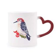 Dıythinker Kırmızı Çok Renkli Kuş Hayvan Magpie Kızıl Saçlı Şekil Isıya Duyarlı Kalp Kupası